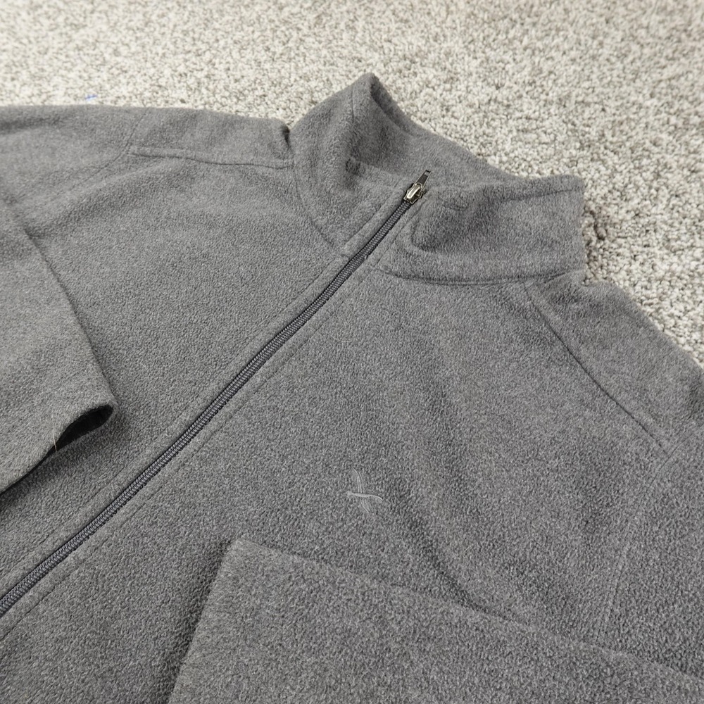 Eddie Bauer Jacket Mens L Gray Fleece Full Zip‎ Windbreaker Outdoor Hiking Coat